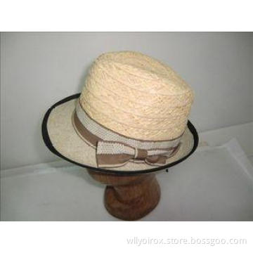 Elegent Fashion 100% Paper Braid Hats With Ribbon Band, Fed